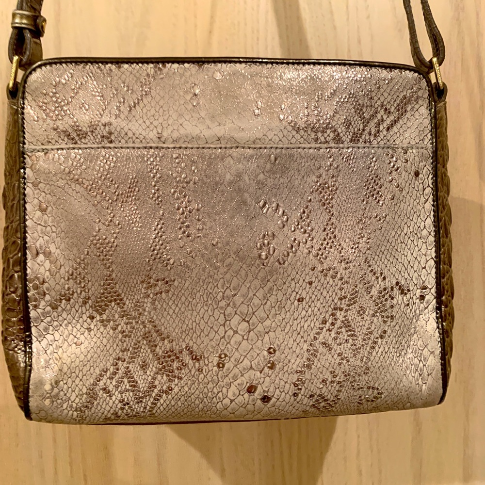 Brahmin gold snakeskin Carrie crossbody NWOT
